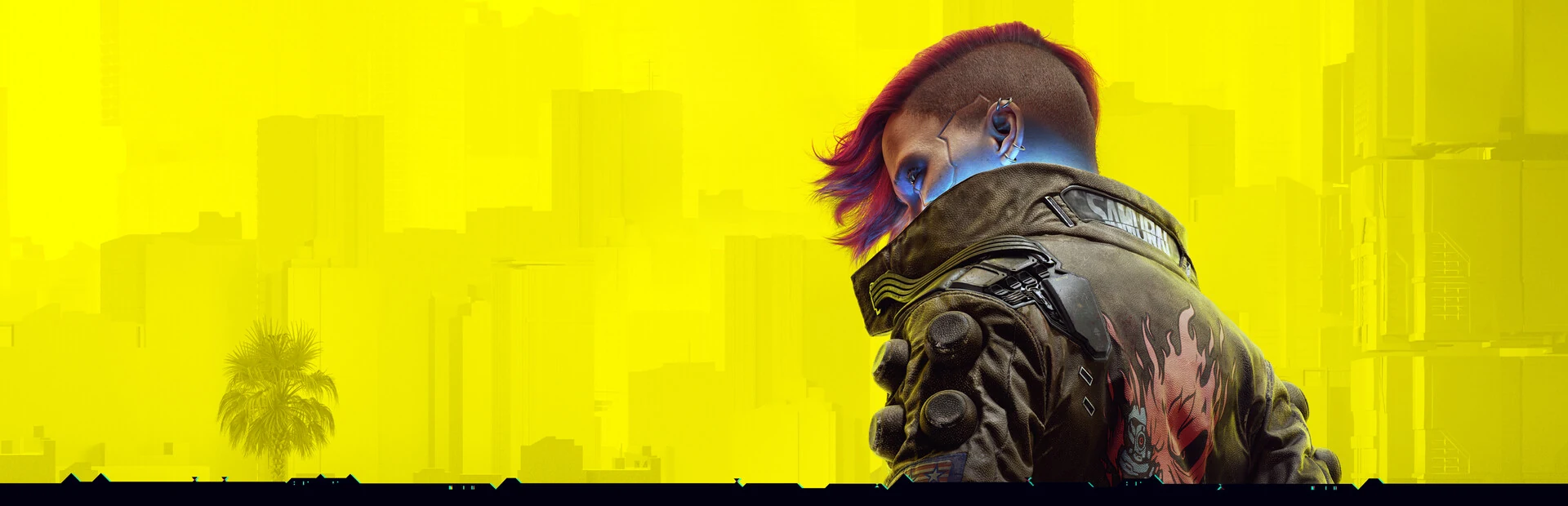 Cyberpunk 2077 oyun görselinde Night City ve V